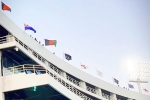 Champions Trophy 2025 Curtain Raiser event, Indian flag at Champions Trophy 2025 Curtain Raiser, champions trophy curtain raiser in lahore indian flag missing, Pants