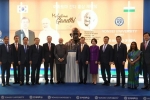 modi on thougts ideals, mahatma gandhi bust unveiled, thoughts and ideals of gandhi have power to overcome menace of terrorism climate change pm modi, Bapu